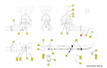 Preview: Vorwählzug Schaltung 2400mm