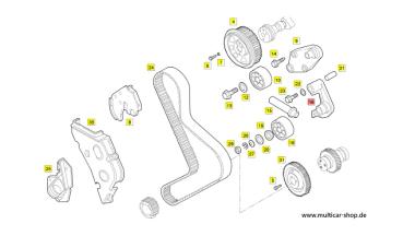 Preview: Stütze für Zahnriemenantrieb / Spannrolle