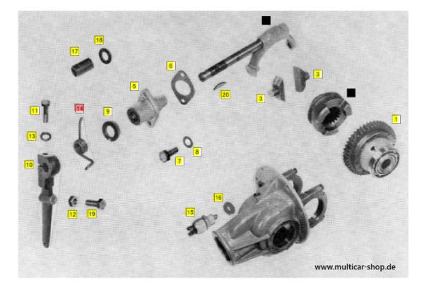 Drehfeder Differentialsperre Hinterachse