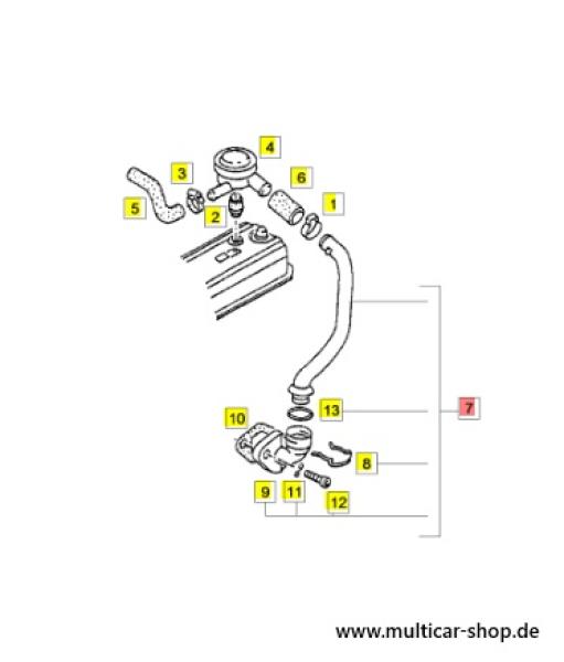 Entlüftungsrohr für Zylinderkopfentlüftung