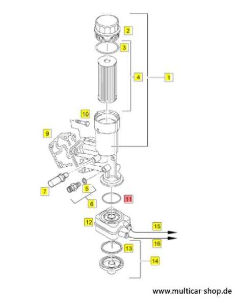 Rundring / Runddichtring am Ölkühler