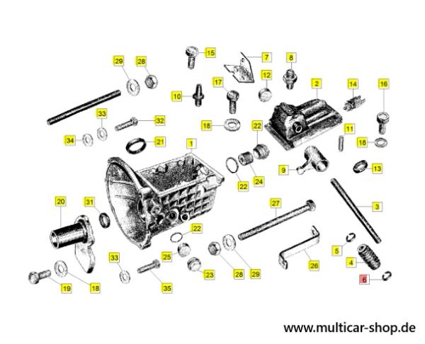 Klemmfeder Manschette Getriebe