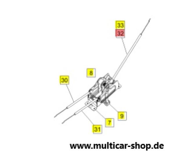 Bowdenzug zum Heizungsventil 812mm
