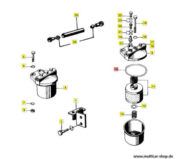 Multicar Dichtung Kraftstofffilter